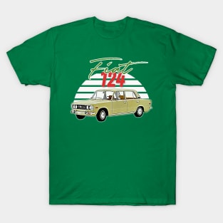 Fiat 124 / Retro Italian Car Lover Gift Design T-Shirt